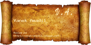 Vanek Amadil névjegykártya